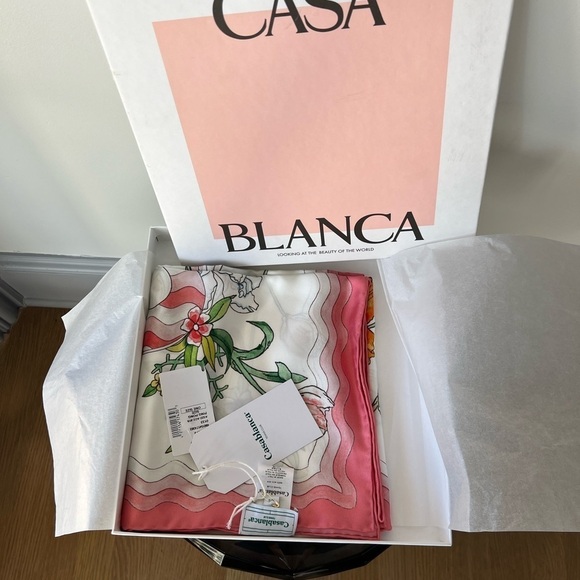 Casablanca Ping Pong Fleurie Jour Print Silk Scarf - Picture 5 of 10